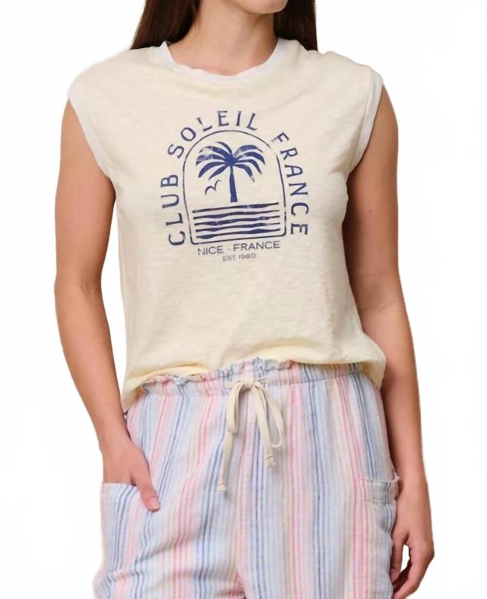 NEW SUNDRY club soleil cropped muscle tank in lemon tint
